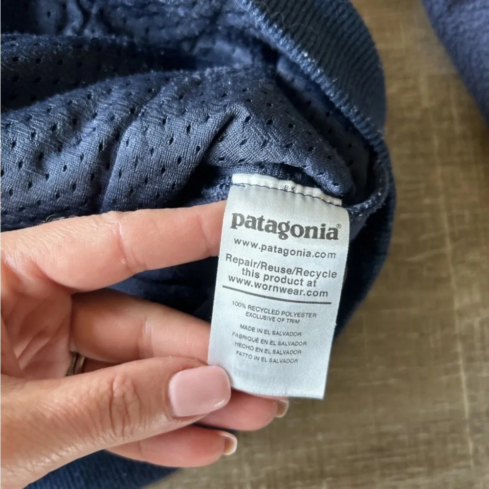 Patagonia Shearling button Fleece Pullover Mens XL Navy Blue Gorpcore Classic
